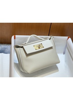 Her.mes 2424 Mini Bag EVE Leather WAX White High